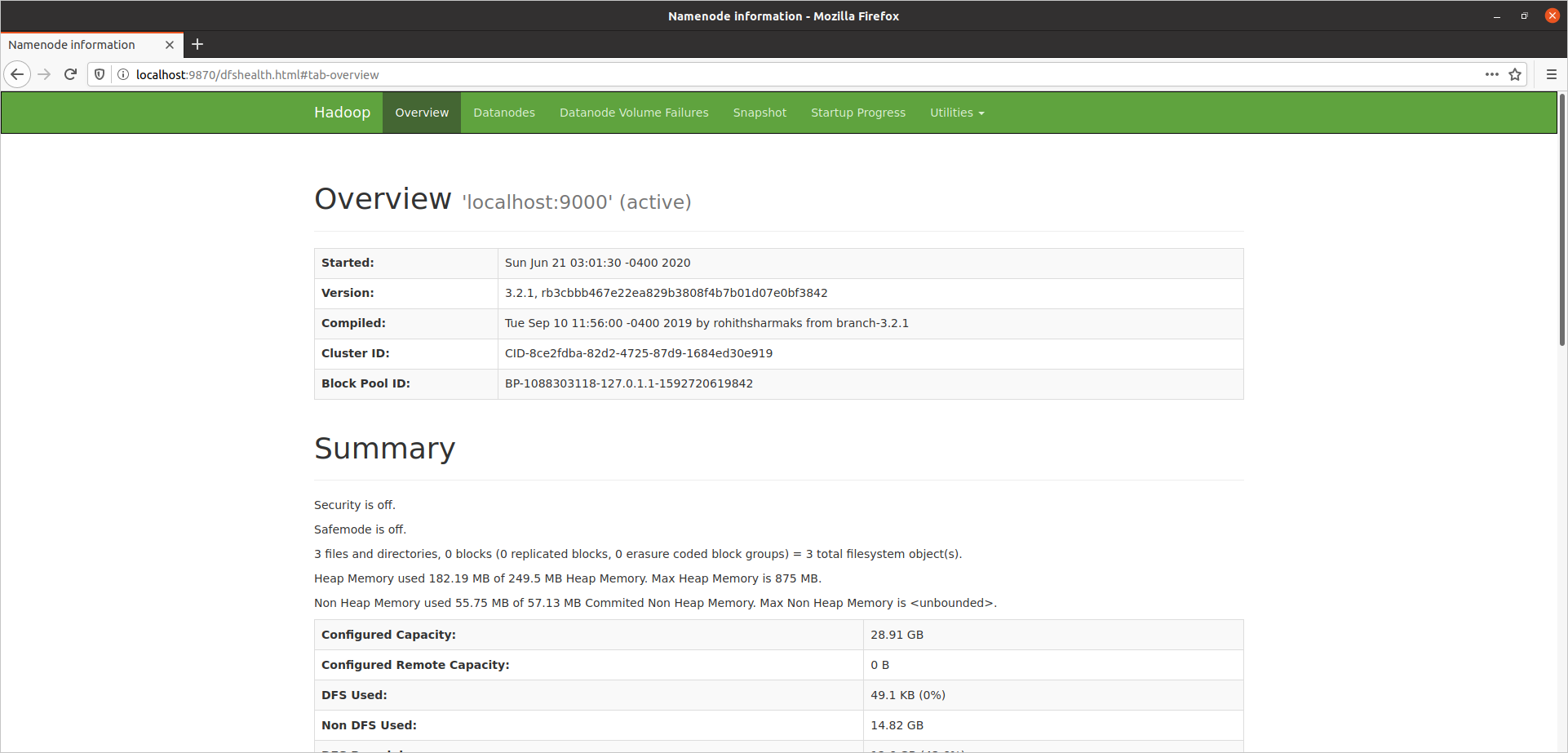 Hadoop HDFS UI Hadoop HDFS UI